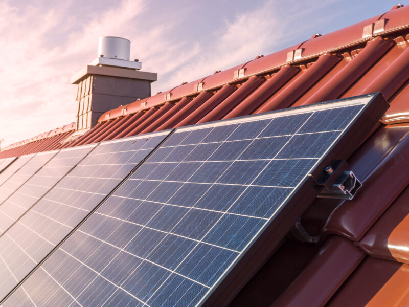 solar panesl or photovoltaic plant on the roof of a house solar panesl or photovoltaic plant on the roof of a house
